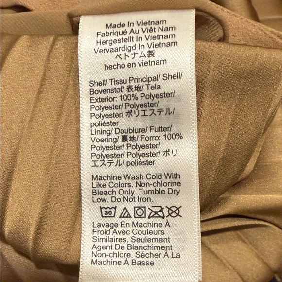 NWT J. Crew Tan A-Line Pleated Satin Skirt - Picture 6 of 6